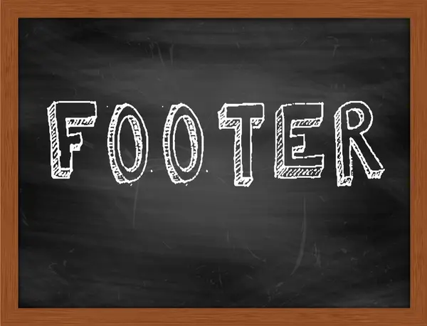 FOOTER  hand writing text on black chalkboard — Stock Photo, Image