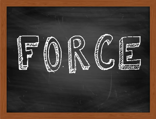 FORCE  hand writing text on black chalkboard — Stock Photo, Image