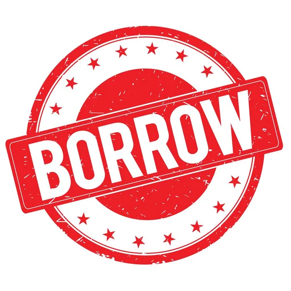 BORROW stamp sign red — Stock Photo, Image