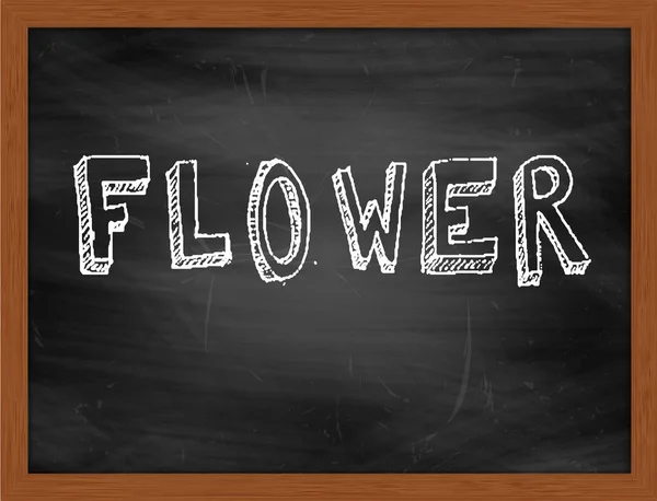 FLOWER  hand writing text on black chalkboard — Stock Photo, Image