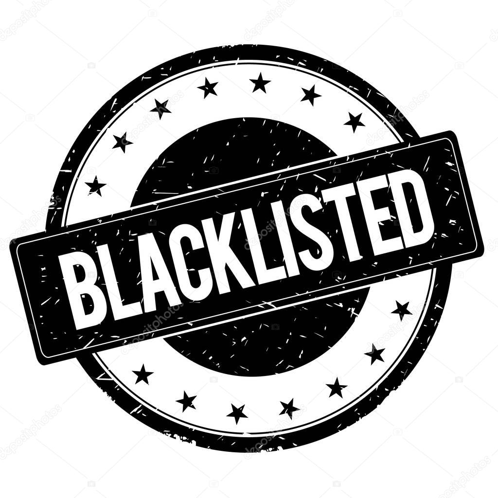 BLACKLISTED stamp sign black.