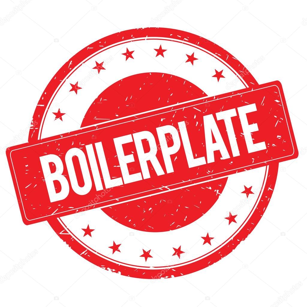 BOILERPLATE stamp sign red