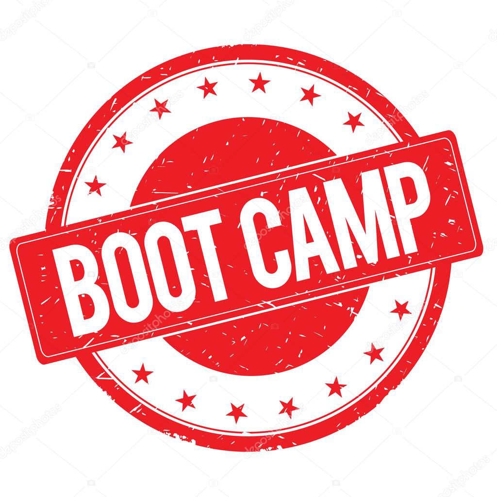 BOOT CAMP stamp sign red