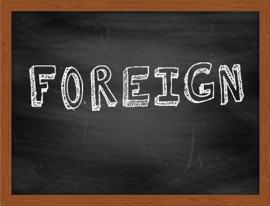 Yabancı el Siyah Kara tahta metin yazma