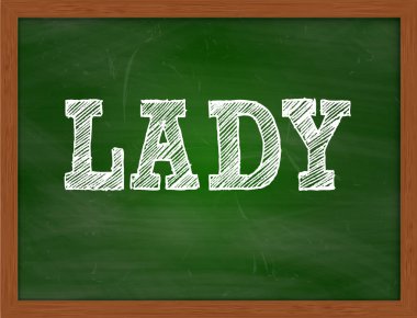 Bayan el yazısı metin yeşil kara tahta üzerinde