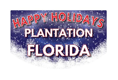 PLANTATION FLORIDA   Happy Holidays greeting card clipart