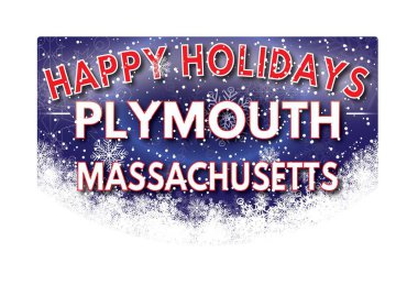 Plymouth Massachusetts mutlu tatil tebrik kartı