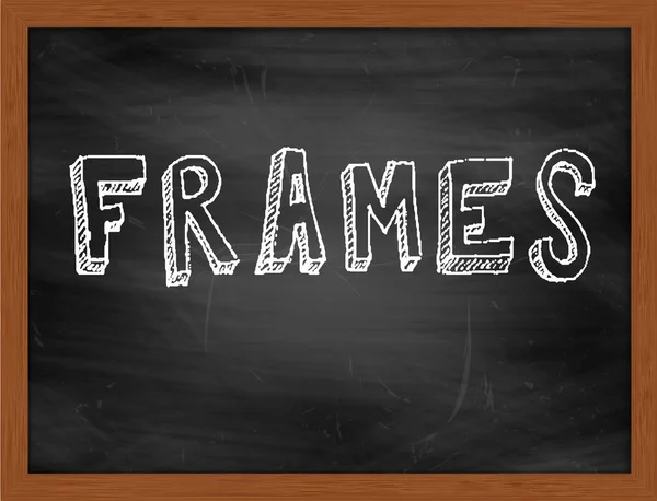 Frames hand tekst intoetsen op zwarte schoolbord — Stockfoto