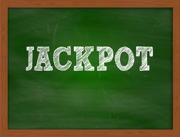 JACKPOT texto manuscrito en pizarra verde — Foto de Stock