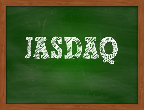 JASDAQ, kézírásos szöveg zöld chalkboard — Stock Fotó