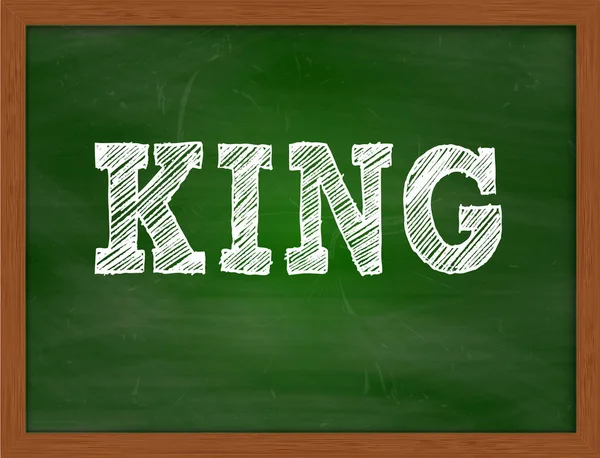 KING texto manuscrito sobre quadro verde — Fotografia de Stock