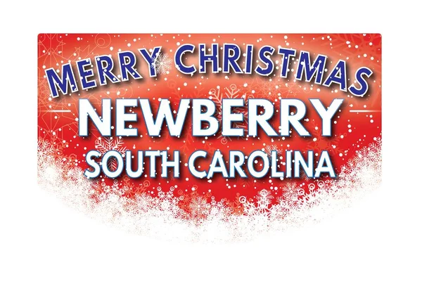 Newberry South Carolina Merry Christmas wenskaart — Stockfoto