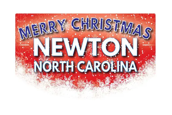 Newton North Carolina Merry Christmas wenskaart — Stockfoto