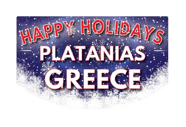 PLATANIAS GREECE   Happy Holidays greeting card