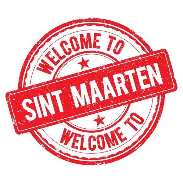 Welkom bij Sint Maarten stempel. — Stockfoto