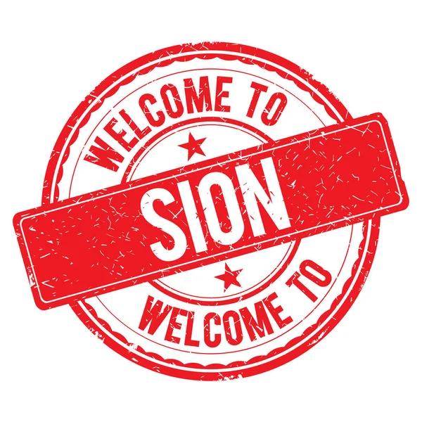 Welkom bij Sion stempel. — Stockfoto