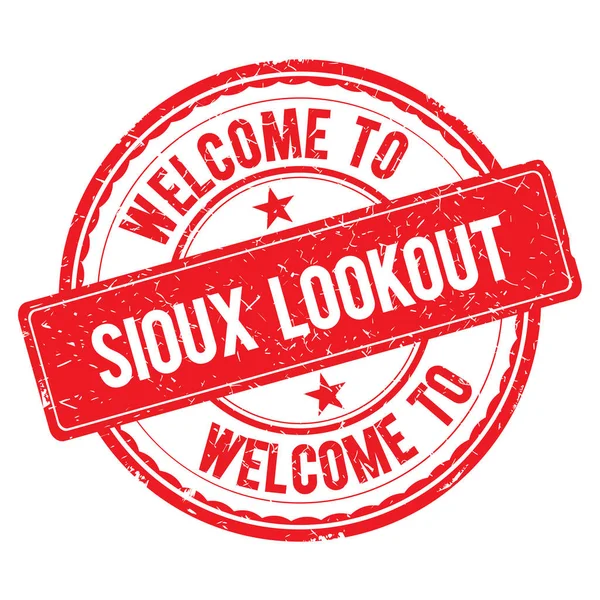 Добро пожаловать на SIOUX LOOKOUT Stamp . — стоковое фото