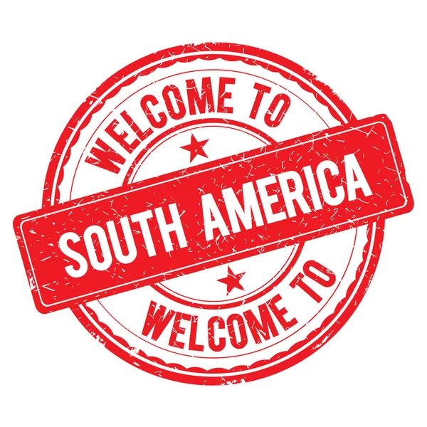 Willkommen auf Südamerika-Briefmarke. — Stockfoto