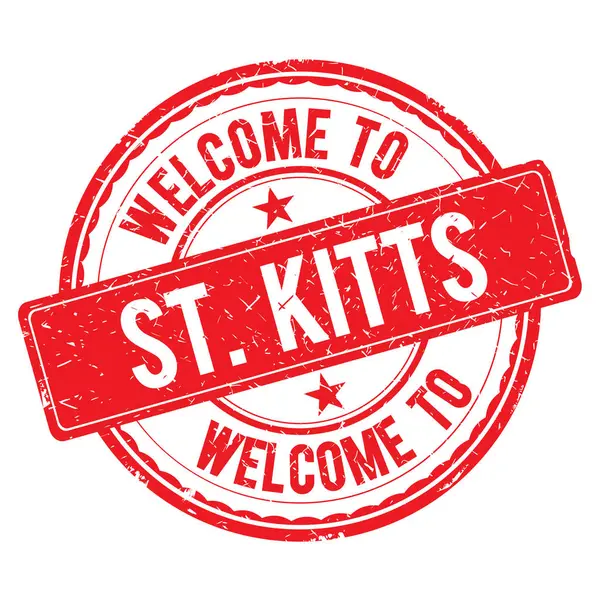 Bienvenido al sello ST-KITTS . — Foto de Stock