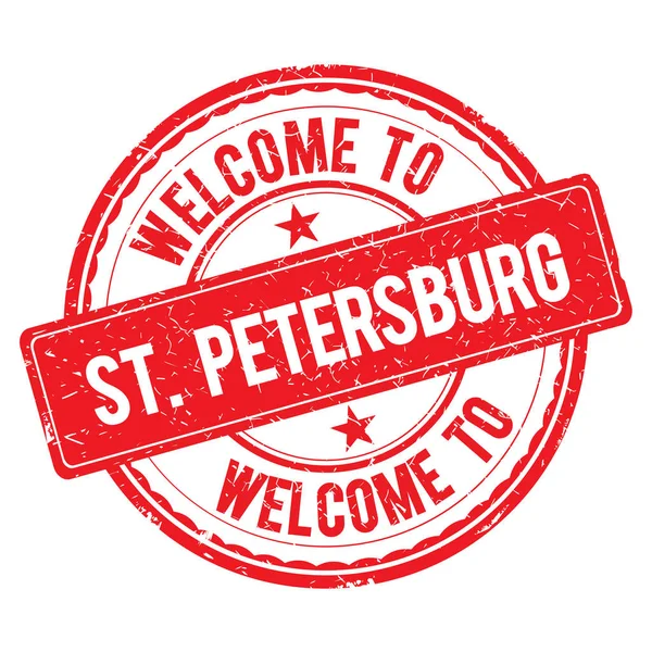 Welkom bij St-Petersburg stempel. — Stockfoto