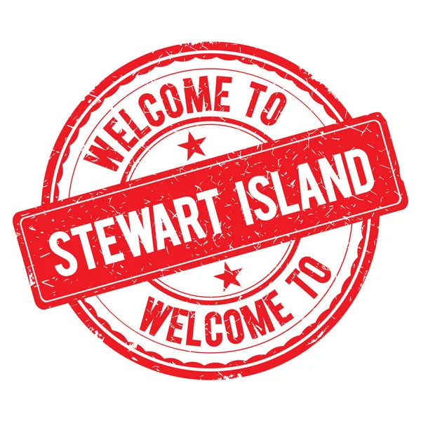 Bienvenido a STEWART ISLAND Stamp . — Foto de Stock