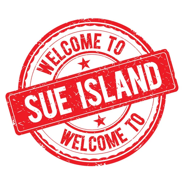 Welkom bij het vervolgen van eiland stempel. — Stockfoto