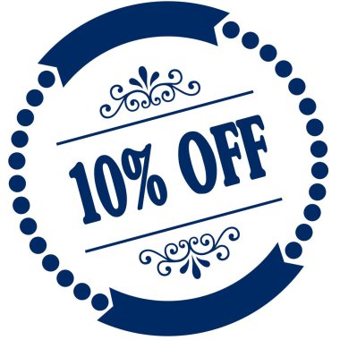 Yüzde 10 indirim mavi mühür.