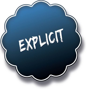 Açık metin etiket rozet yuvarlak mavi yazılı.