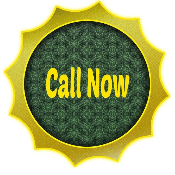 Golden badge with CALL NOW text. — Stock Photo, Image