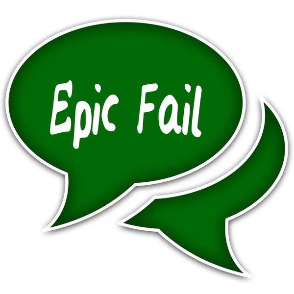Groene spraak ballonnen met tekstbericht Epic Fail. — Stockfoto