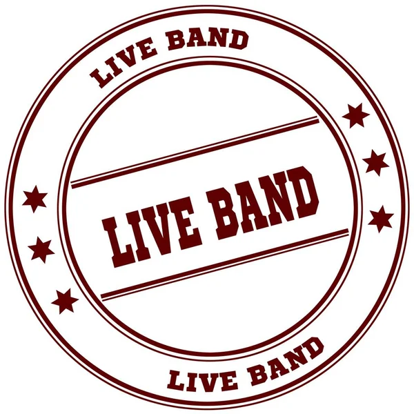 LIVE BAND semplice timbro rosso — Foto Stock