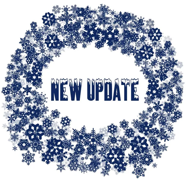 Snowy NEW UPDATE text in snowflake frame.