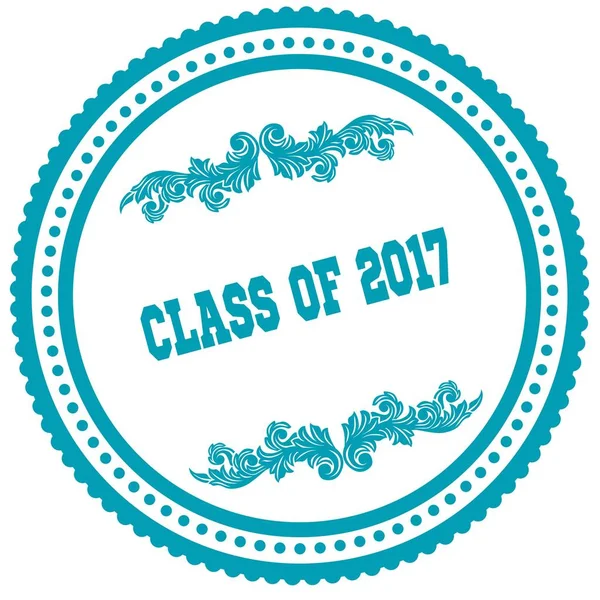 Sınıf 2017 mavi yuvarlak damga. — Stok fotoğraf