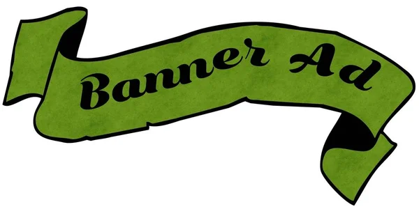Banner mit grünem Band. — Stockfoto