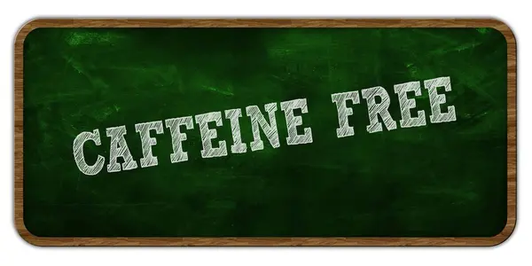 Caffeine Free napisane kredą na tablicy zielony. Rama drewniana. — Zdjęcie stockowe