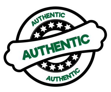 Siyah ve yeşil otantik damgası.