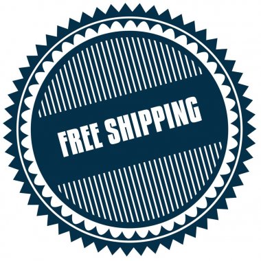 Yuvarlak ücretsiz nakliye mavi etiket.