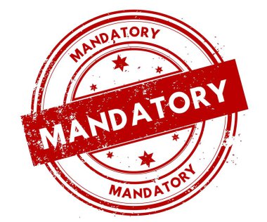 Zorunlu sıkıntılı kırmızı pul.