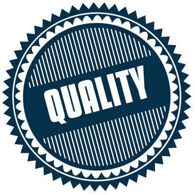 Yuvarlak kalite mavi etiket.