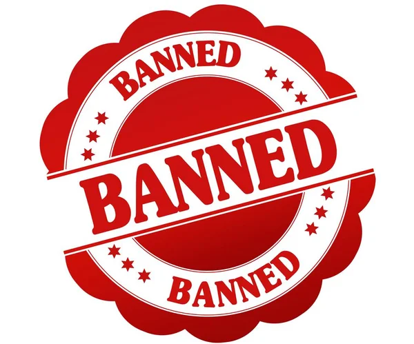 BANNED red round rubber stamp — Stock Photo, Image