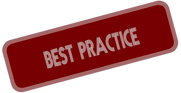 Best Practice auf rotem Etikett. — Stockfoto