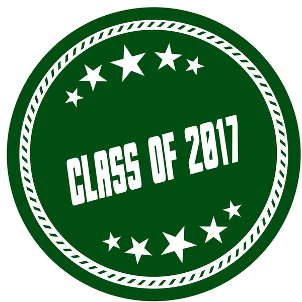 Sınıf Of 2017 ile yeşil 5 yıldız pul . — Stok fotoğraf
