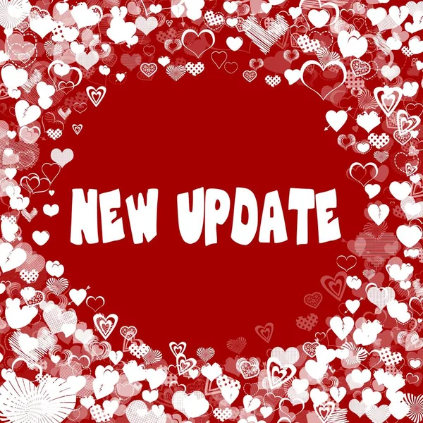 Hearts frame with NEW UPDATE text on red background.