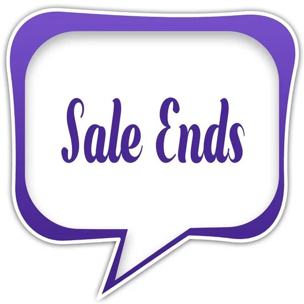 Burbuja de voz cuadrada violeta con el mensaje de texto SALE ENDS —  Fotos de Stock