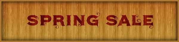 Vintage font text SPRING SALE on square wood panel background.