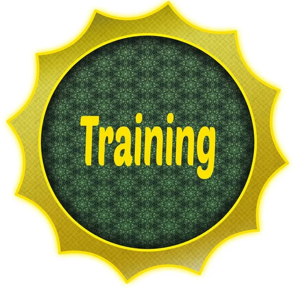 Gouden badge met trainingstekst. — Stockfoto