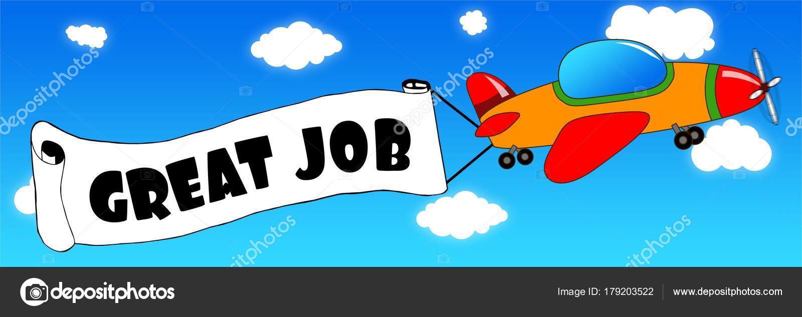 Cartoon Aeroplane And Banner With Great Job Text On A Blue Sky B Stock Photo Image By C Ionutparvu Cartoon Aeroplane And Banner With Great Job Text On A Blue Sky B Stock Photo Image By C Ionutparvu