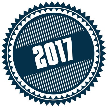 Yuvarlak 2017 mavi etiket.