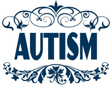 Otizm mavi metin çerçeveleri.