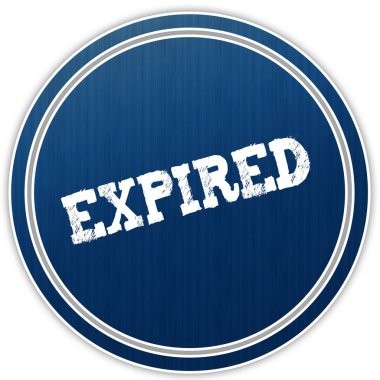 Mavi yuvarlak rozet sıkıntılı metin süresi.